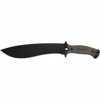 Кукри мачете Camp 10 TAN — Kershaw 1077TAN, сталь 65MN Carbon, рукоять прорезиненный термопластик, коричневый купить в 