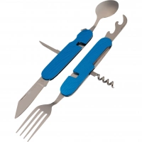 Многофункциональный походный нож (ложка,вилка,нож) 6-в-1, синий купить в Ставрополе