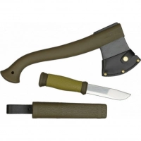 Набор Morakniv Outdoor Kit MG, нож Morakniv 2000 сталь Sandvik 12C27, цвет зеленый + топор купить в Ставрополе