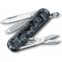 Нож перочинный Victorinox  Classic, сталь X55CrMo14, рукоять Cellidor®, синий камуфляж купить в Ставрополе