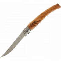 Нож складной филейный Opinel №10 VRI Folding Slim Olivewood, сталь Sandvik 12C27, рукоять из оливкового дерева, 000645 купить в 