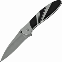 Полуавтоматический складной нож Santa Fe Kershaw Leek, сталь 14C28N, рукоять сталь с накладкой из черной яшмы купить в 