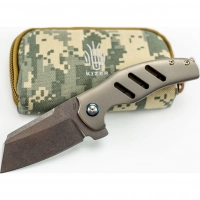 Складной нож Kizer C01C Grey, сталь CPM-S35VN, рукоять титан купить в Ставрополе