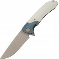 Складной нож Maxace Goliath White, сталь Bohler K110, рукоять G10 и Stainless Steel купить в 