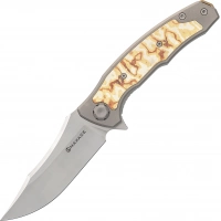 Складной нож Maxace Halictus Mokume, сталь M390, рукоять Mokume/Titanium купить в 
