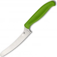 Универсальный кухонный нож Spyderco Z-Cut Offset Kitchen Green, сталь CTS™ — BD1 Alloy, рукоять зеленый полипропилен купить в Ставрополе