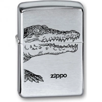 Зажигалка ZIPPO Alligator, с покрытием Brushed Chrome, латунь/сталь, серебристая, матовая, 36x12x56 купить в Ставрополе