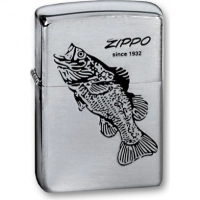 Зажигалка ZIPPO Black Bass Brushed Chrome, латунь с никеле-хром. покрыт., серебр., матов., 36х56х12мм купить в Ставрополе