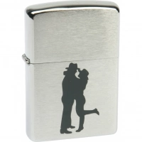 Зажигалка ZIPPO Cowboy Couple Brushed Chrome, латунь, ник.-хром. покр., серебр., матов., 36х56х12 мм купить в Ставрополе