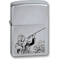 Зажигалка ZIPPO Hunter, с покрытием Satin Chrome™, латунь/сталь, серебристая, матовая, 36x12x56 мм купить в Ставрополе